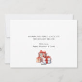 Paarse gouden Waterverf Holly Bell Foto Feestdagenkaart (Achterkant)