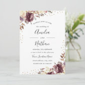 Paarse gouden Waterverf Kaart (Staand voorkant)