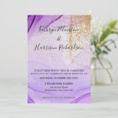 Paarse gouden Waterverf Kaart (Staand voorkant)