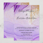 Paarse gouden Waterverf Kaart (Voorkant / Achterkant)