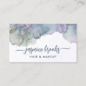 Paarse gouden Waterverf Visitekaartje (Voorkant)