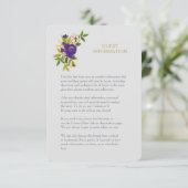 Paarse gouden Waterverf Weddenschappen invoegen Informatiekaartje (Staand voorkant)