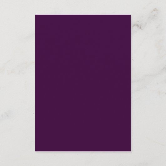 Paarse gouden winter bruiloft accommodaties informatiekaartje (Achterkant)