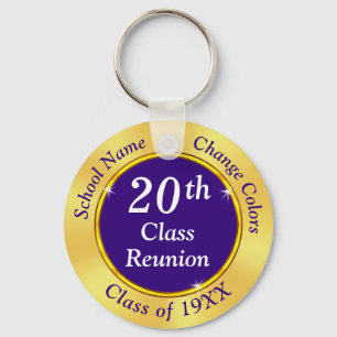 Paarse, gouden, witte, 20e-klasse Reunion Souvenir Sleutelhanger