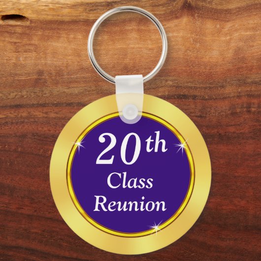 Paarse, gouden, witte, 20e-klasse Reunion Souvenir Sleutelhanger (Achterkant)