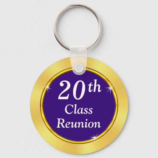 Paarse, gouden, witte, 20e-klasse Reunion Souvenir Sleutelhanger (Achterkant)