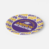 Paarse, gouden & witte Afstuderen gepersonaliseerd Papieren Bordje (Gekanteld)