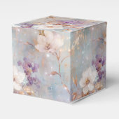 Paarse gouden witte bloemen bedankdoosjes (Voorkant Zijde)