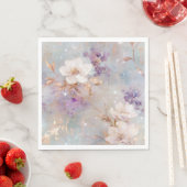 Paarse gouden witte bloemen servet (Insitu)