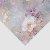 Paarse gouden witte bloemen tissuepapier (Detail)