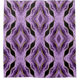 Paarse gouden zwart Abstract douchegordijn