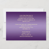 Paarse Gouden Zwarte Bloemige Krullen Ontvangst Al Kaart (Achterkant)