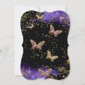 Paarse gouden zwarte vlinder kaart (Achterkant)