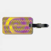Paarse gouden zwenkgolven Chevron Pattern Bagagelabel (Achterkant horizontaal)