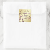 Paarse goudflora met Butterflies Sticker (Tas)