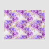 Paarse goudflorale roos tissuepapier (Voorkant)