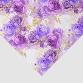 Paarse goudflorale roos tissuepapier (Detail)