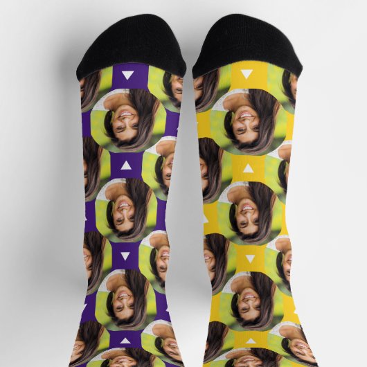 Paarse goudfoto van Vriendin voor Boyvriend Cute Sokken (Top)