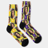 Paarse goudfoto van Vriendin voor Boyvriend Cute Sokken (Rechts)