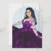 Paarse goudfotoballon voor Quinceañera Kaart (Achterkant)