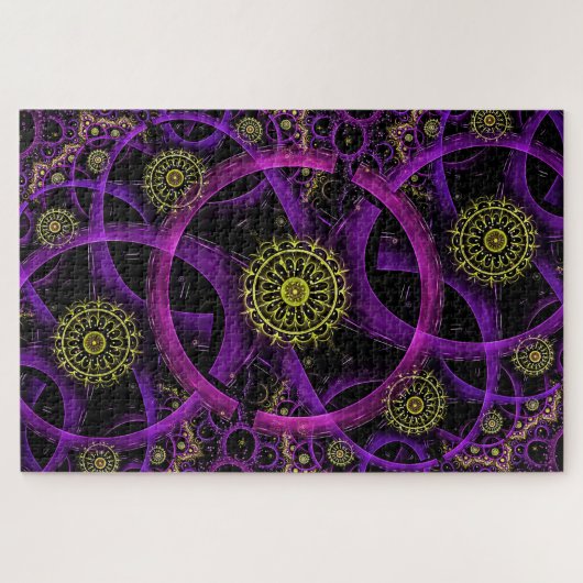 paarse goudfractale puzzel (Horizontaal)