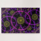 paarse goudfractale puzzel legpuzzel (Horizontaal)