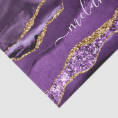 Paarse goudgistpapier met rotatieperij, Jouw naam Tissuepapier (Detail)