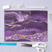 Paarse goudgistpapier met rotatieperij, Jouw naam Tissuepapier (Craft)