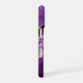 Paarse goudglitter - Aangepaste naam voor uw cadea iPhone 16 Hoesje (Rechterkant)