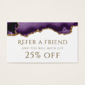 paarse goudglitter Agate Referral-Kaart Visitekaartje (Voorkant)