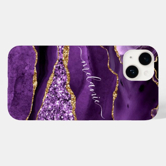 Paarse goudglitter -  goudglitter - Jouw naam Case-Mate iPhone Case (Achterkant (horizontaal))