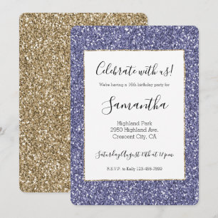 Paarse goudglitter kaart