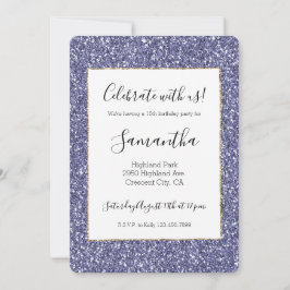 Paarse goudglitter kaart