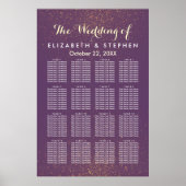 Paarse goudglitter - kaart voor de sluiting van ee poster (Voorkant)