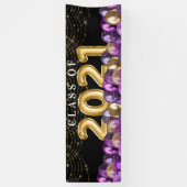 Paarse goudglitterklasse van 2021 Afstuderen Spandoek (Verticaal)