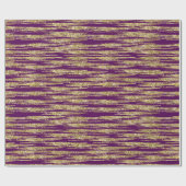 Paarse goudhoudende stripes cadeaupapier (Vlak)