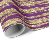 Paarse goudhoudende stripes cadeaupapier (Rol Hoek)