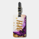 Paarse goudinfusie bagagelabel (Voorkant verticaal)