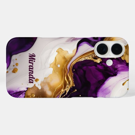 Paarse goudinfusie Case-Mate iPhone case (Achterkant (horizontaal))