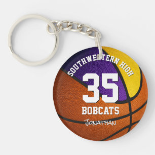 paarse goudjongen meisje basketbal sleutelhanger