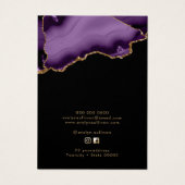 Paarse goudkaart visitekaartje (Achterkant)