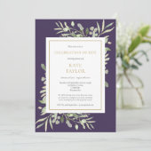 Paarse goudkoorts begrafenisviering van het leven kaart (Staand voorkant)