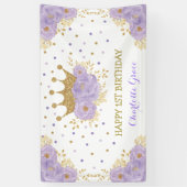  Paarse goudkroonprinses Birthday Spandoek (Verticaal)
