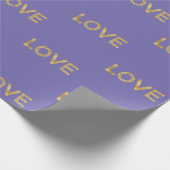 Paarse goudliefde cadeaupapier (Hoek)