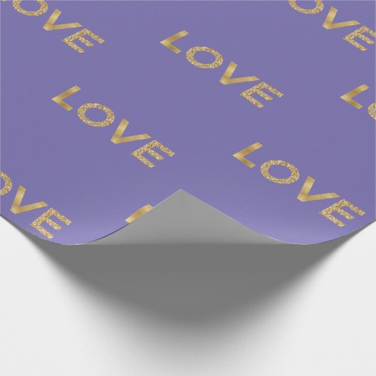 Paarse goudliefde         cadeaupapier (Hoek)