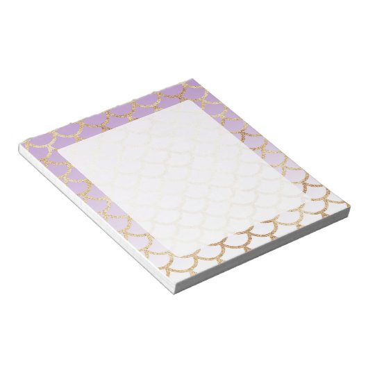 Paarse goudmaisschalen notitieblok met glittereffe (Schuin)