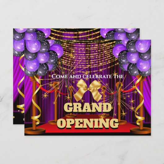 Paarse goudmakelaarster voor grote ondernemingen aankondigingskaart (Voorkant / Achterkant)