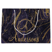 Paarse goudmarmer-inefonogram, kerstnaam groot cadeauzakje (Voorkant)