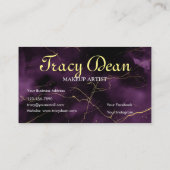 Paarse goudmarmer, modern, eenvoudig professioneel visitekaartje (Achterkant)