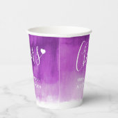 Paarse goudmauve abstracte ultraviolette bruiloft papieren bekers (Rechts)